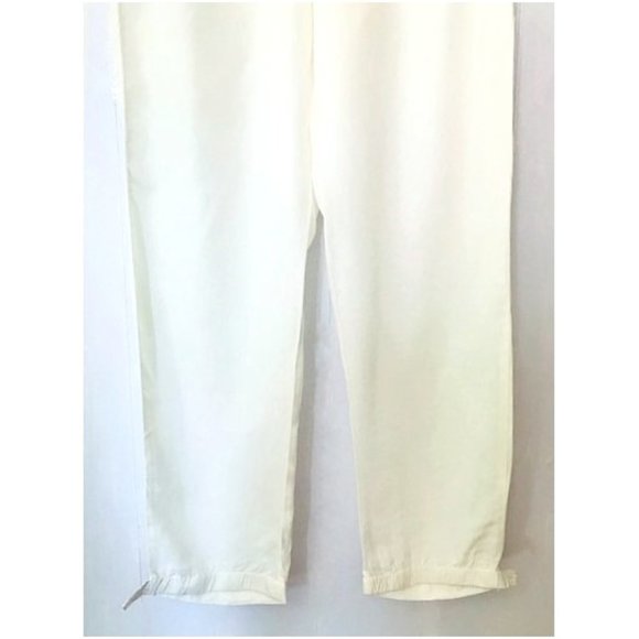 H&M WHITE CREAM TENCEL CUPRO PULL-ON SILKY JOGGER PANT 12 NWT - Picture 4 of 10
